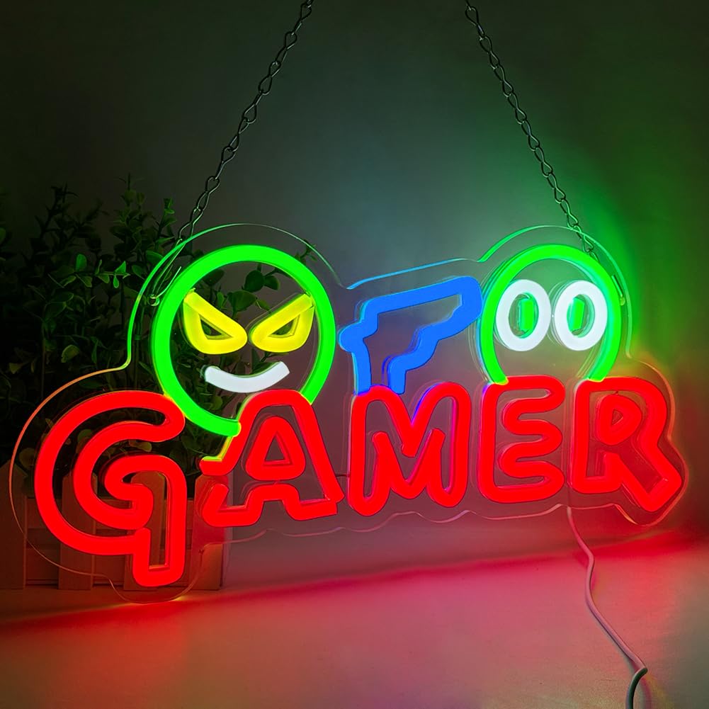 Party Games Baby Shower - Gamer Neon-Schild LED-Wandleuchte Anpassbare Farbenfrohe Gaming-Neonlampe