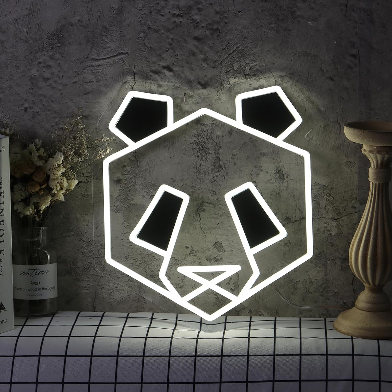 Zoo Party Games - Panda-Neonschild, USB, dimmbar, LED-Neonlichtschild für Männerhöhle,