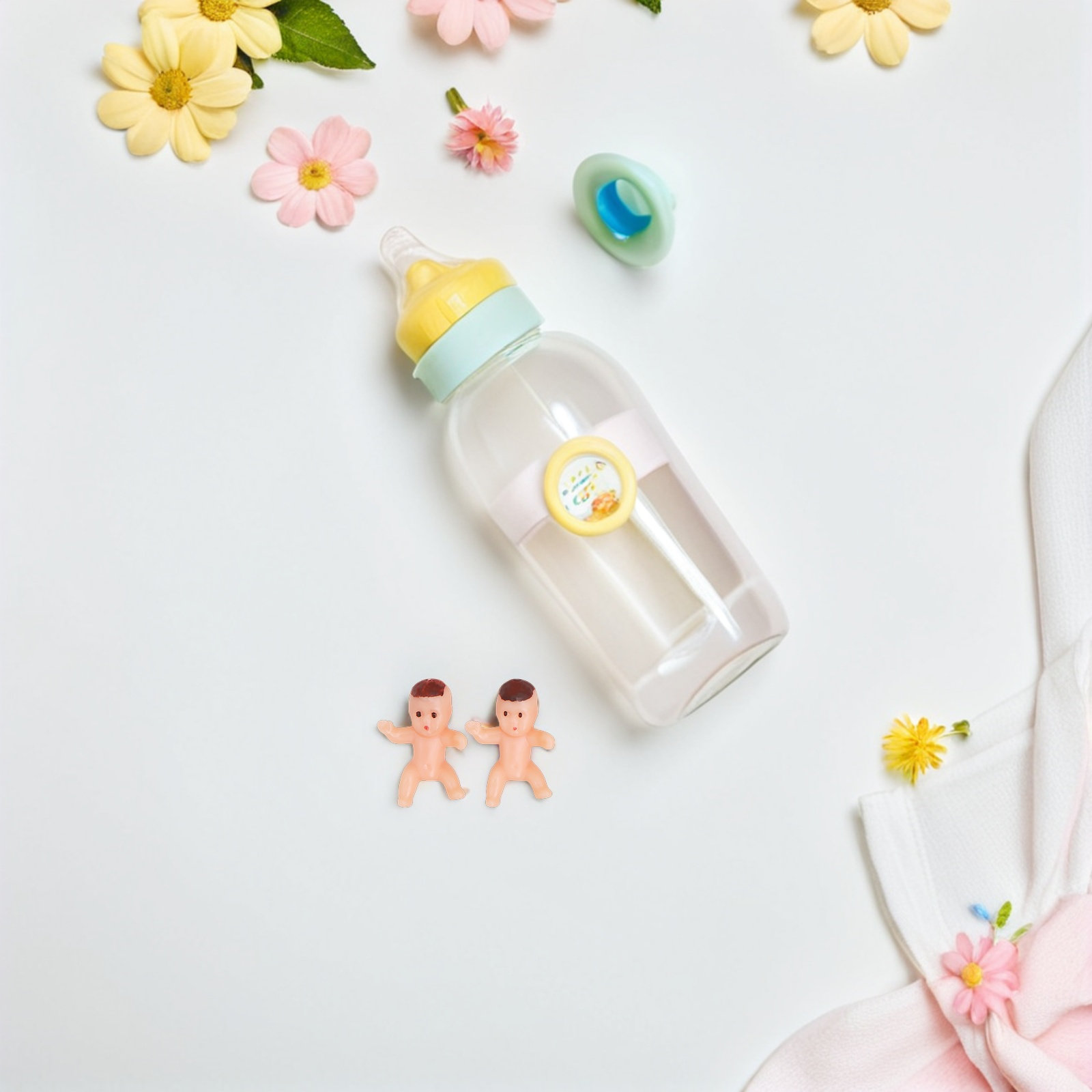 Party Games Baby Shower - 150 Stück Mini-Plastik-Babyparty-Zubehör, niedliche Mini-Babys für