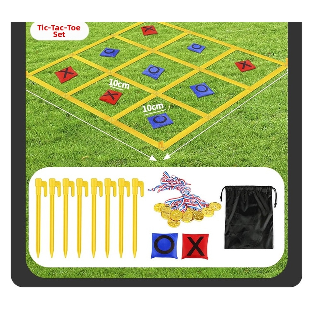 Tic Tac Toe Giant - Faltbares Riesen-Tic-Tac-Toe-Brettspiel-Set für Camping, Picknick, Rasen,