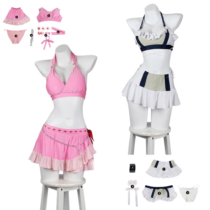 Party Games Summer - Game Tifa Lockhart Aerith Gainsborough Cosplay