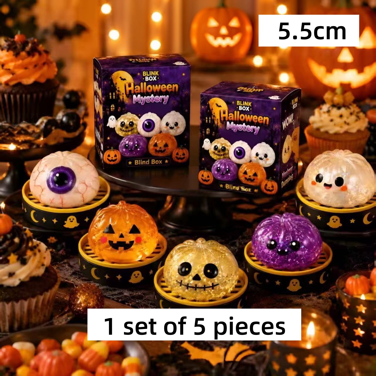 Party Games Shop - Heißer 5,5cm Halloween-Geist Quetsch-Musik-Party-Spielzeug, Kreatives Neues
