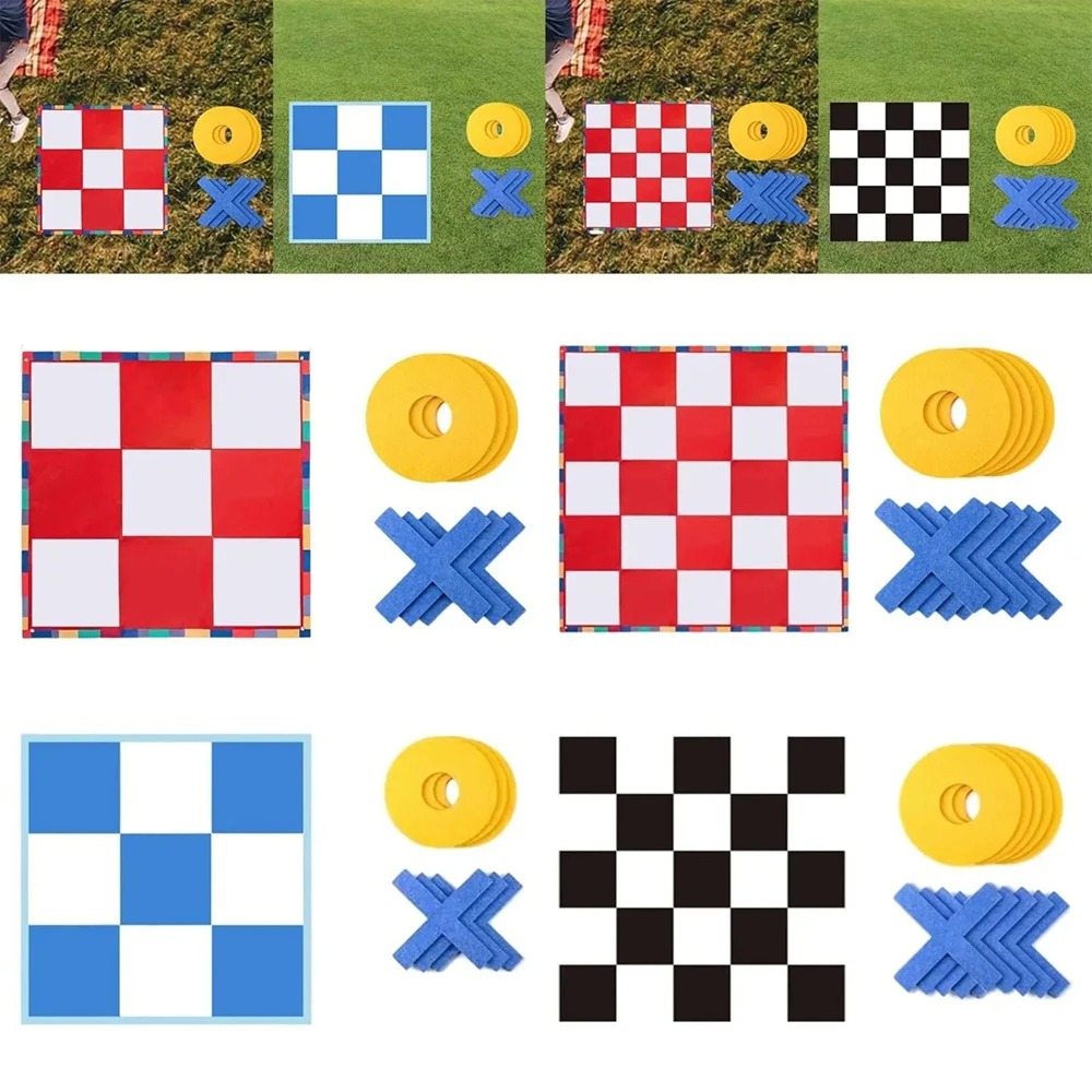 Tic Tac Toe Giant - Riesiges Tic Tac Toe Spielmatte-Set, Jumbo-Schachbrett